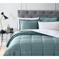 thumbnail image 1 of Chezmoi Collection Ultra-Soft Micromink Sherpa King Size Comforter Set with 2 Pillow Shams, Reversible Plush Bedding Comforter 3-Piece, Spa Blue, 1 of 3