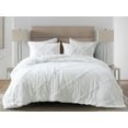 thumbnail image 1 of Chezmoi Collection Vivian 3-Piece Diamond Ruffle Trim Washed Microfiber Comforter Set, 1 of 8
