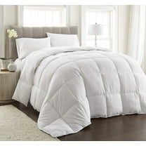 Chezmoi Collection White All Season Medium Warmth Down Alternative Comforter - Hypoallergenic Duvet Insert Corner Tabs, Piped Edges - Full / Queen
