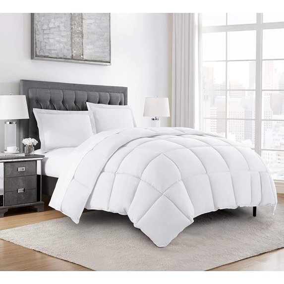 Chezmoi Collection White Down Alternative Comforter Twin - 2-Piece All Seasons Lightweight Comforter Set - Microfiber Comforter Duvet Insert with Corner Tabs