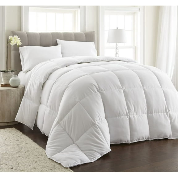 Chezmoi Collection White Oversized King Comforter Duvet Insert - All Season Comforter Oversized King Size, Heavyweight Quilted for Winter Warm Fluffy Bed Comforter with Corner Tabs