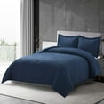 thumbnail image 1 of Chezmoi Collection Wilmer Waffle Weave Comforter Bedding Set, Queen, Navy, 3-Piece, 1 of 11