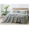thumbnail image 1 of Chezmoi Collection Zane 3-Piece Sherpa Comforter Set, Triangle Quilting Reversible Washed Microfiber Bedding, Full, Gray, 1 of 9
