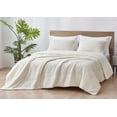 thumbnail image 1 of Chezmoi Collection Zane 3-Piece Sherpa Comforter Set, Triangle Quilting Reversible Washed Microfiber Bedding, King, White, 1 of 9