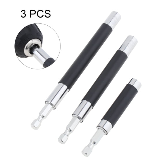 ChgImposs 3pcs/set Scalable Magnetic Screw Drive Guide Drill Bit Tip Holder, 3.15"/4.72"/5.51"(80/120/140mm) Screwdriver Bit Holder Extension Bar Adapter, Drill Bit Guide Rod Adapter