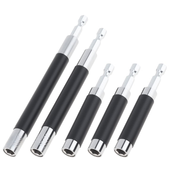 ChgImposs Drill Bit Holder Scalable 5PCS/Set, 3.15"/4.7"/5.5"(80/120/140mm) Magnetic Drill Bit Extension, Adjustable Magnetic Screwdriver Bit Holders 1/4" Hex, Drill Extension Bit Holder
