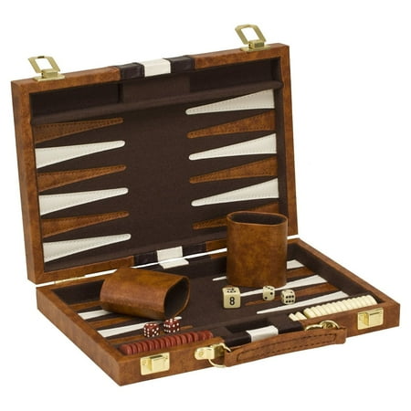 CHH 18" Brown & White Backgammon Set