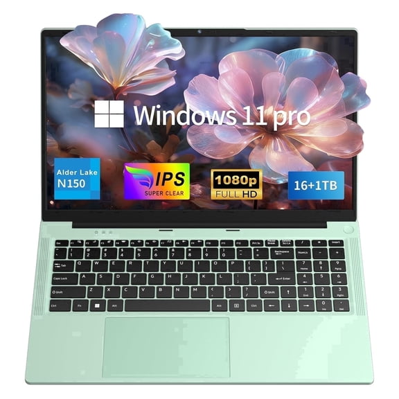Chheart 15.6 Inch Gaming Laptop,Laptop Computer Windows 11 Pro,16GB,1TB SSD,Intel 12th Gen N150(up to 3.6GHz),Backlit Keyboard,FHD Green