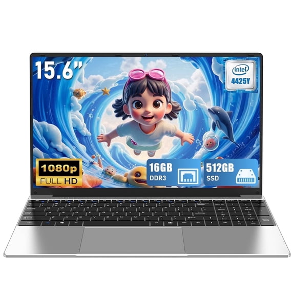 Chheart 2026 New 15.6 inch Laptop Computer,16 GB,512GB SSD,4425Y Processor(up to 2.4 GHz),Windows 11 Pro,2-Year Warranty Wifi 5 BT 4.2,Silver