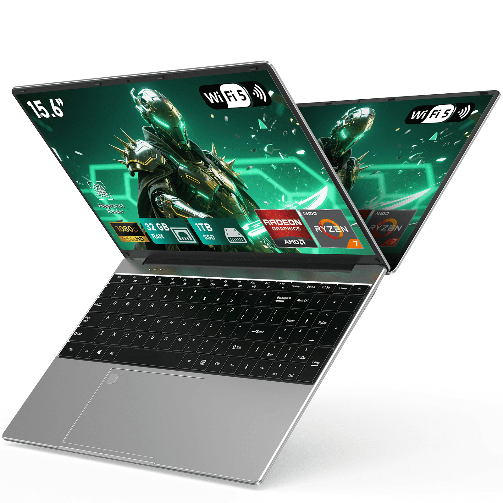 Chheart 2025 Gaming 15.6" FHD Gaming Laptop, AMD Ryzen 7 5700U, 32GB, 1TB SSD,8C/16T Processor,WiFi 5,BT5.0,Backlit Keyboard
