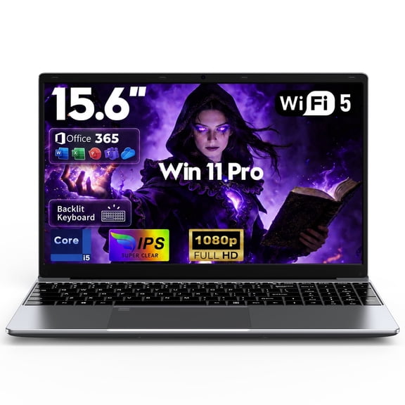Chheart 15.6" Portable PC Laptop,Core i5 6200U up to 2.8GHz,16GB,1TB Ssd,Win 11 Pro,TF Card,Backlit Keyboard for Student & Business,Office 365