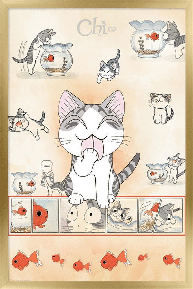 Chi Cat Wall Poster, 14.725" x 22.375", Framed