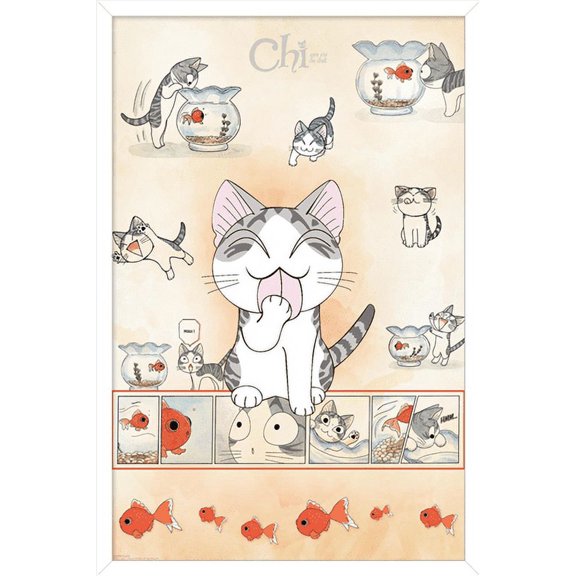 Chi Cat Wall Poster, 22.375" x 34", Framed