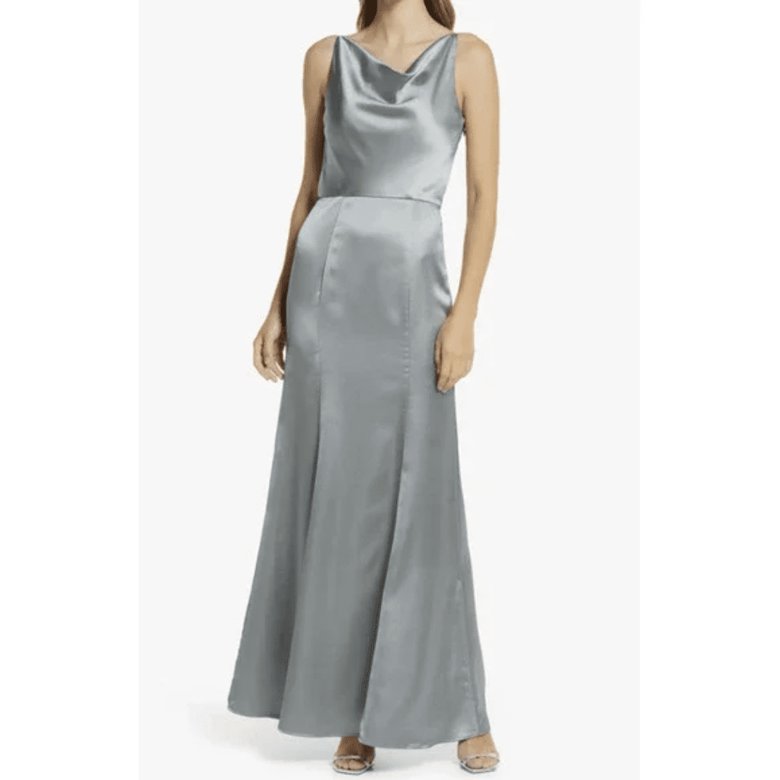 chi chi london grey dress Julianna Cowl Neck Satin Gown in at Nordstrom, Size 6 soft gray