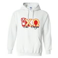 thumbnail image 1 of Chi Omega Hooded Sweatshirt Paisley Print Greek Letters Design White & Sport Gray, 1 of 1