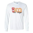 thumbnail image 1 of Chi Omega Long Sleeve T-shirt Paisley Greek Letters Design – White, 1 of 1