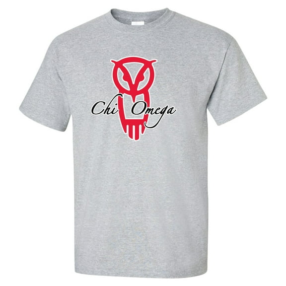 Chi Omega - Owl and Chi Omega - Standard T-Shirt – Sports Gray