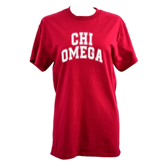 Chi Omega T-Shirt - Varsity Letter Sorority Tee, 100% Cottont, Size Medium
