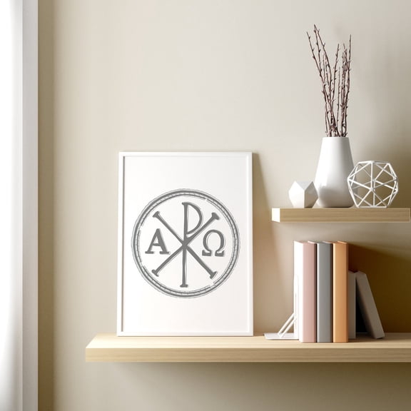 Chi Rho Alpha Omega Poster, Unframed Paper Poster 8x10in