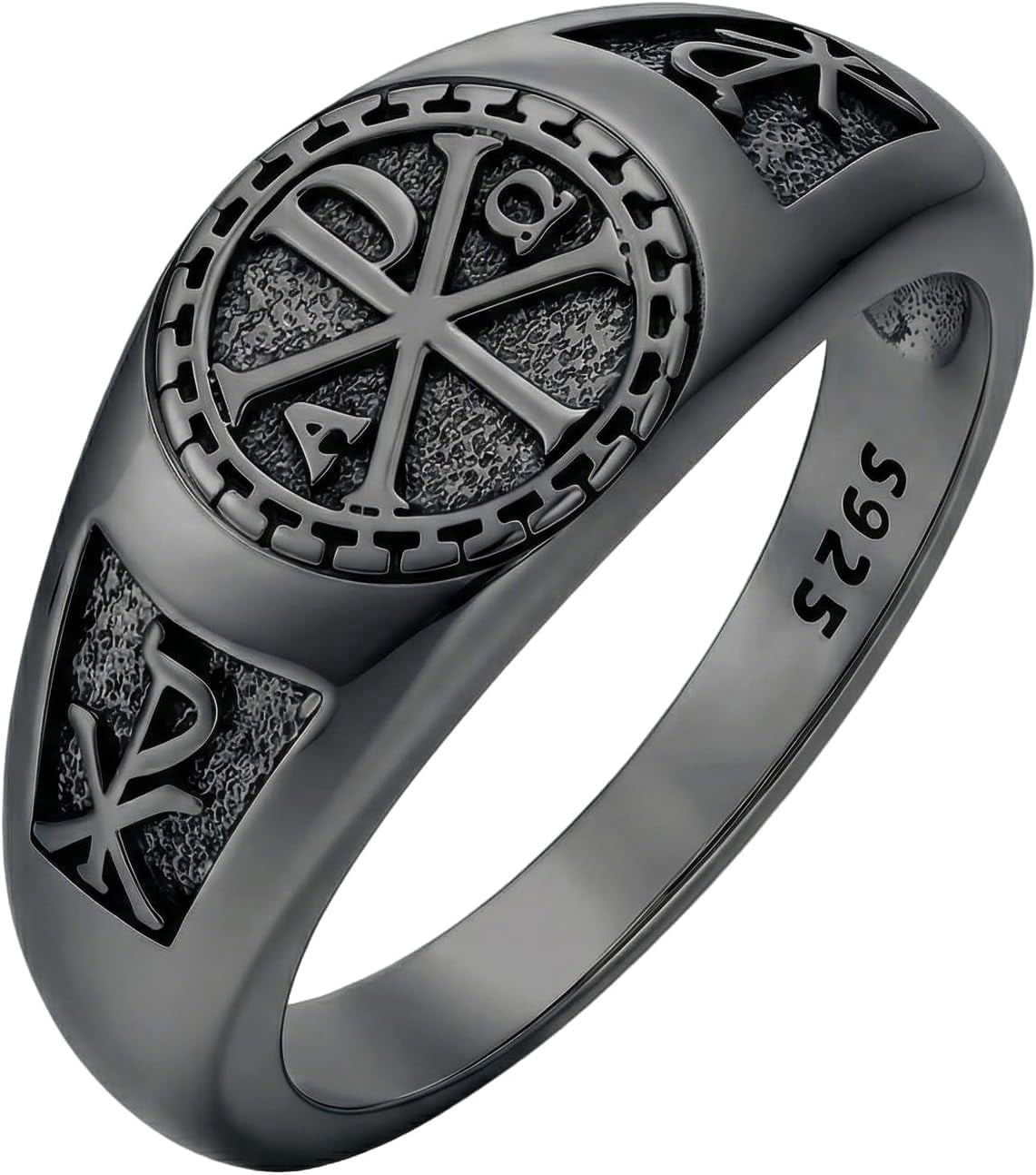 Xp Symbol Chi Rho Ring 925 Sterling Silver Alpha Omega PX XP Symbol Religious ...