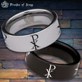 thumbnail image 1 of Chi Rho Tungsten Carbide Ring, 1 of 9