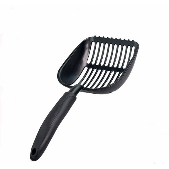 Chi-buy Cat Litter Scoops Latest Update Polishing Metal Cat Litter Scoop with Black, Solid Giant Aluminum Alloy Sifter Deep Shovel with TABS/Round Teeth Pet Kitty Litter Scooper