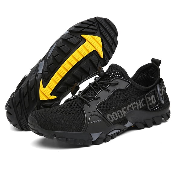 ChiVerve Hiking Barefoot Shoes for Women Men Breathable & Non-Slip Athletic Footwear Wide Toe Water Shoes, Designed for Walking & Running & Swimming | Black, 3 Men
