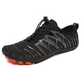 thumbnail image 1 of ChiVerve Hiking Barefoot Shoes for Women Men Breathable & Non-Slip Athletic Footwear Wide Toe Water Shoes, Designed for Walking & Running & Swimming | Black Orange, 8 Men, 1 of 9