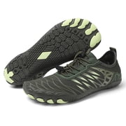ChiVerve Hiking Barefoot Shoes for Women Men Breathable & Non-Slip Athletic Footwear Wide Toe Water Shoes, Designed for Walking & Running & Swimming | Green, 11 Men