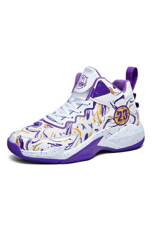 Men's Basketball Shoes No-Slip Breathable Outdoor Shoes for Women Fashion Graffiti Training Shoes