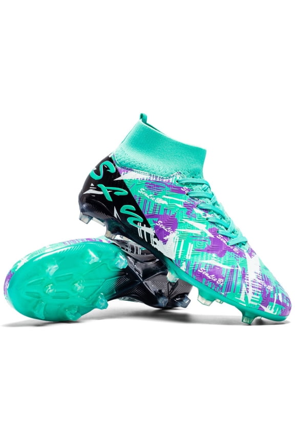 Unisex AG/TF Turf Soccer Shoes Lightweight Athletic Training Cleats | Green AG, 7 Men