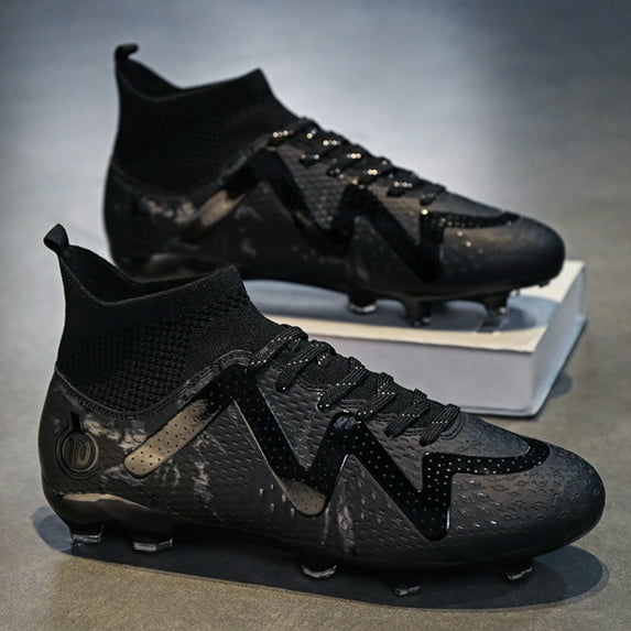 ChiVerve Men's High Top Soccer Shoes AG Long Spikes Adult Football Shoes Lightweight Professional Athletic Training