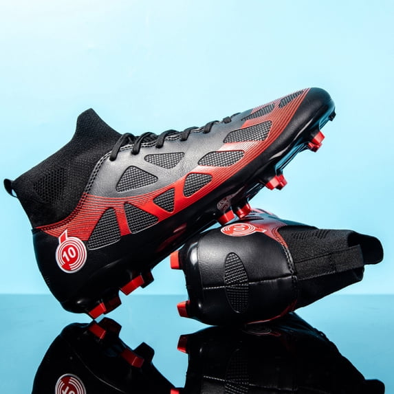 ChiVerve Men's High Tops Soccer Shoes,Lace-Up Athletic Football Cleats Lightweight Indoor/Outdoor TF AG Turf Training Soccer Cleats Sneaker