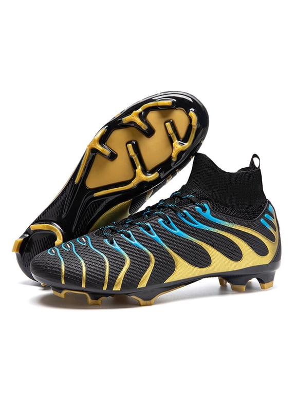 Men's High Tops Soccer Shoes,Lace-Up Athletic Football Cleats Lightweight Indoor/Outdoor TF AG Turf Training Soccer Cleats Sneaker