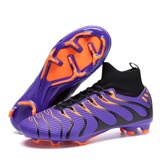 ChiVerve Men's High Tops Soccer Shoes,Lace-Up Athletic Football Cleats Lightweight Indoor/Outdoor TF AG Turf Training Soccer Cleats Sneaker