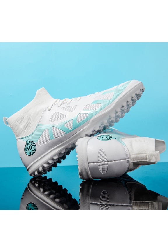 Men's High Tops Soccer Shoes,Lace-Up Athletic Football Cleats Lightweight Indoor/Outdoor TF AG Turf Training Soccer Cleats Sneaker