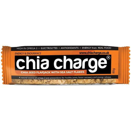 Chia Charge Sea Salt Flakes Chia Seed Flapjack 80g, British Import (Pack of 3)