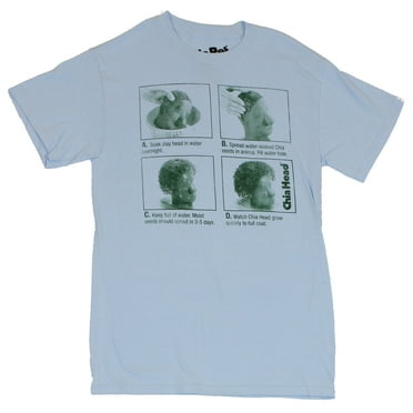 Chia Head (Pet) Mens T-Shirt - Distressed Classic Chia Head Instructions (Medium)