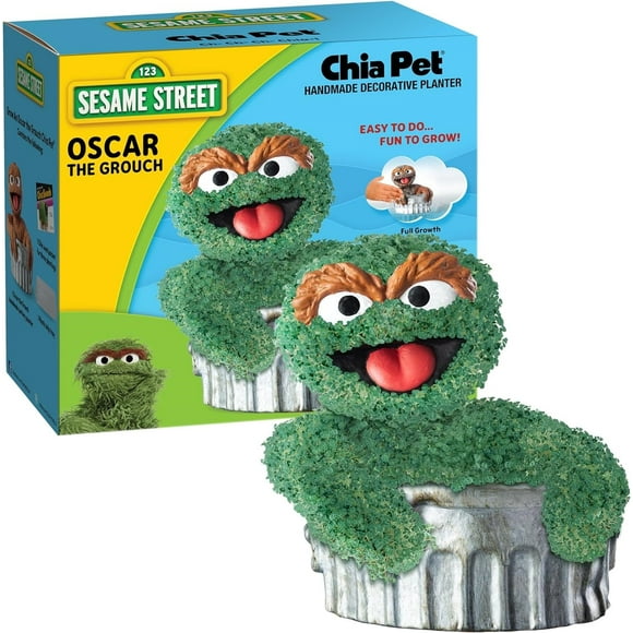 Chia Pet Oscar FEV6The Grouch with Seed Pack, Decorative Pottery Planter, Easy to Do and Fun to Grow, Novelty Gift, Perfect for Any Occasion