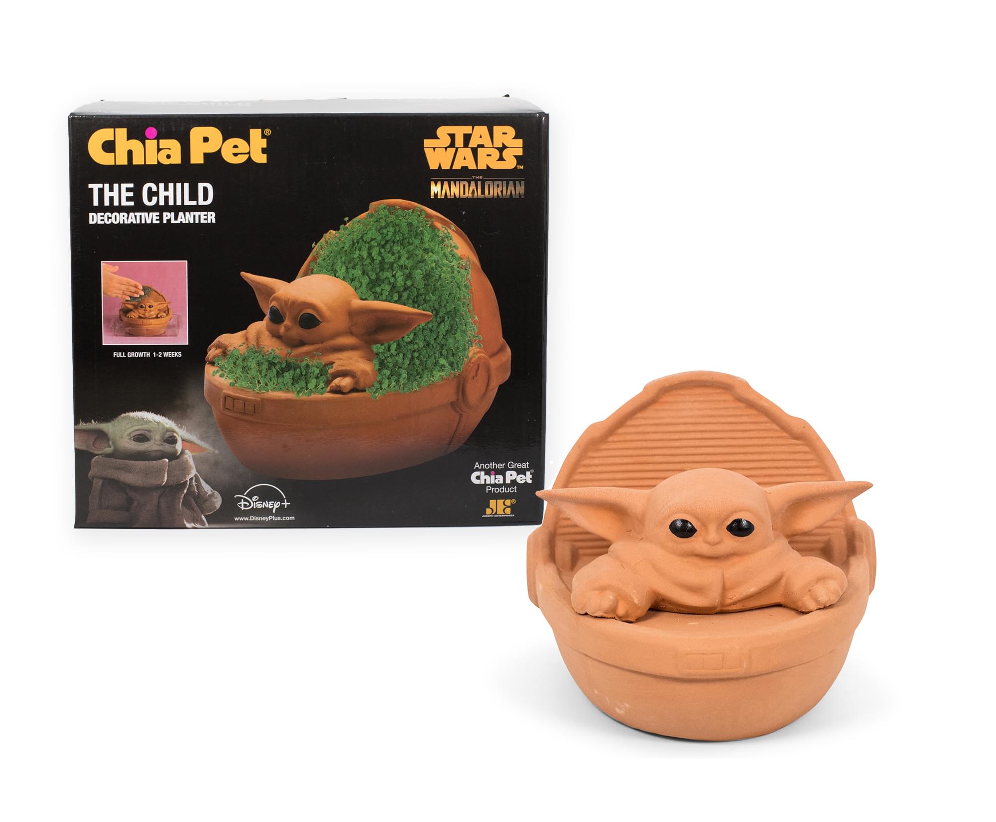 Chia -Pet Planter Decorat Pottery Sunlight Fast-Growing Seed Pack- Star Wars Yoda the Child- Orange - image 1 of 7