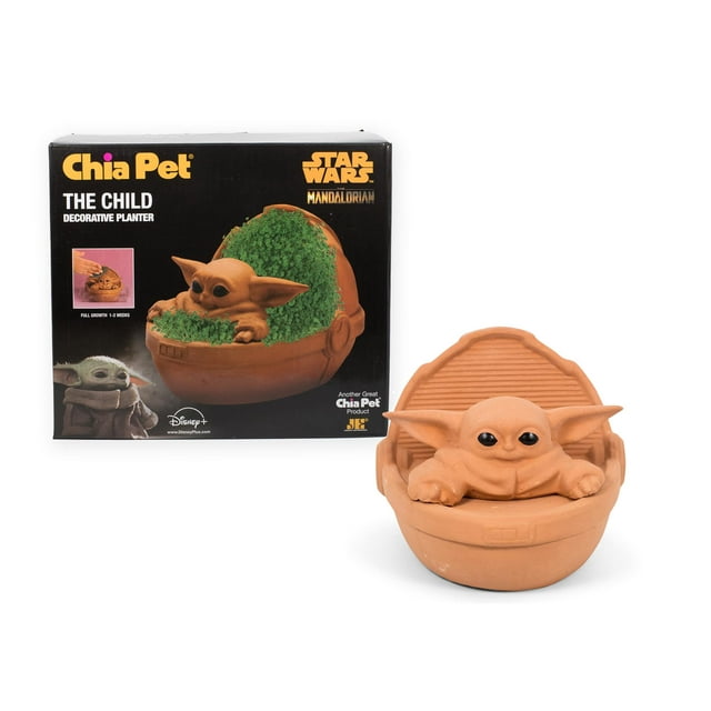Chia -Pet Planter Decorat Pottery Sunlight Fast-Growing Seed Pack- Star Wars Yoda the Child- Orange