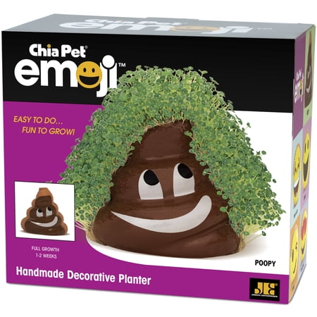 Chia Pet Poopy Emoji - Decorative Pot Easy to Do Fun to Grow Chia Seeds