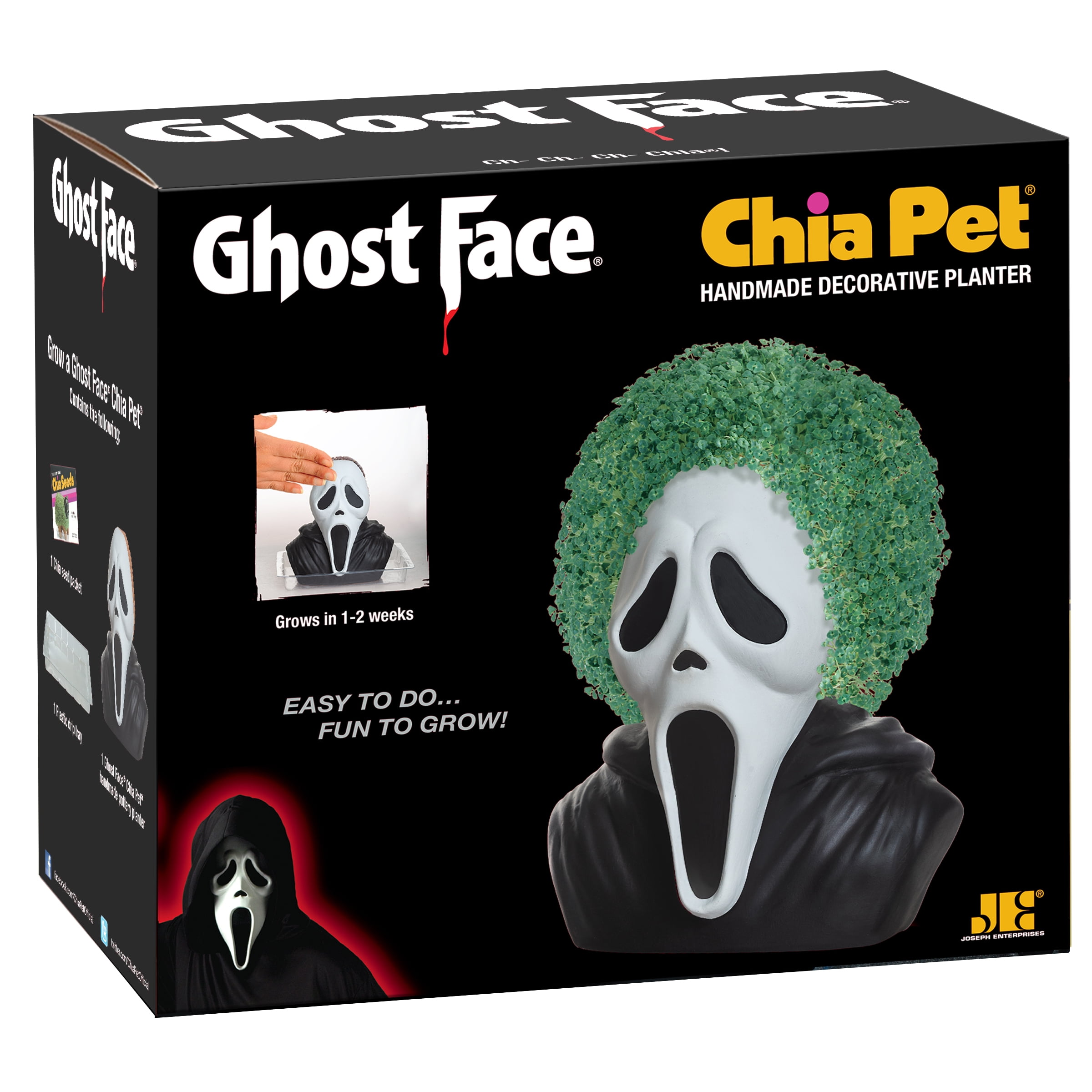 Chia Pet Ghost Face - Decorative Terracotta Planter