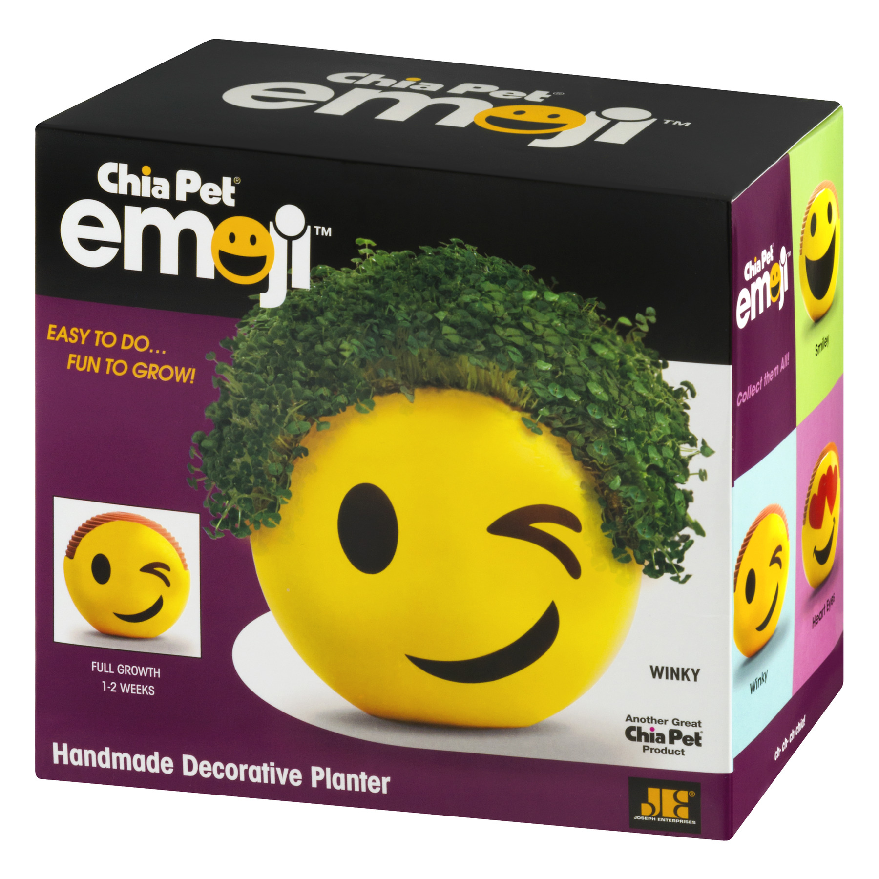 Chia Pet Winky Emoji - Decorative Pot Easy to Do Fun to Grow Chia Seeds - image 1 of 9