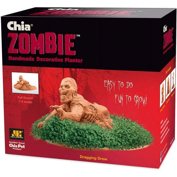 Chia Pet Zombie Crawler - Decorative Pot Easy to Do Fun to Grow Chia Seeds Novelty Gift