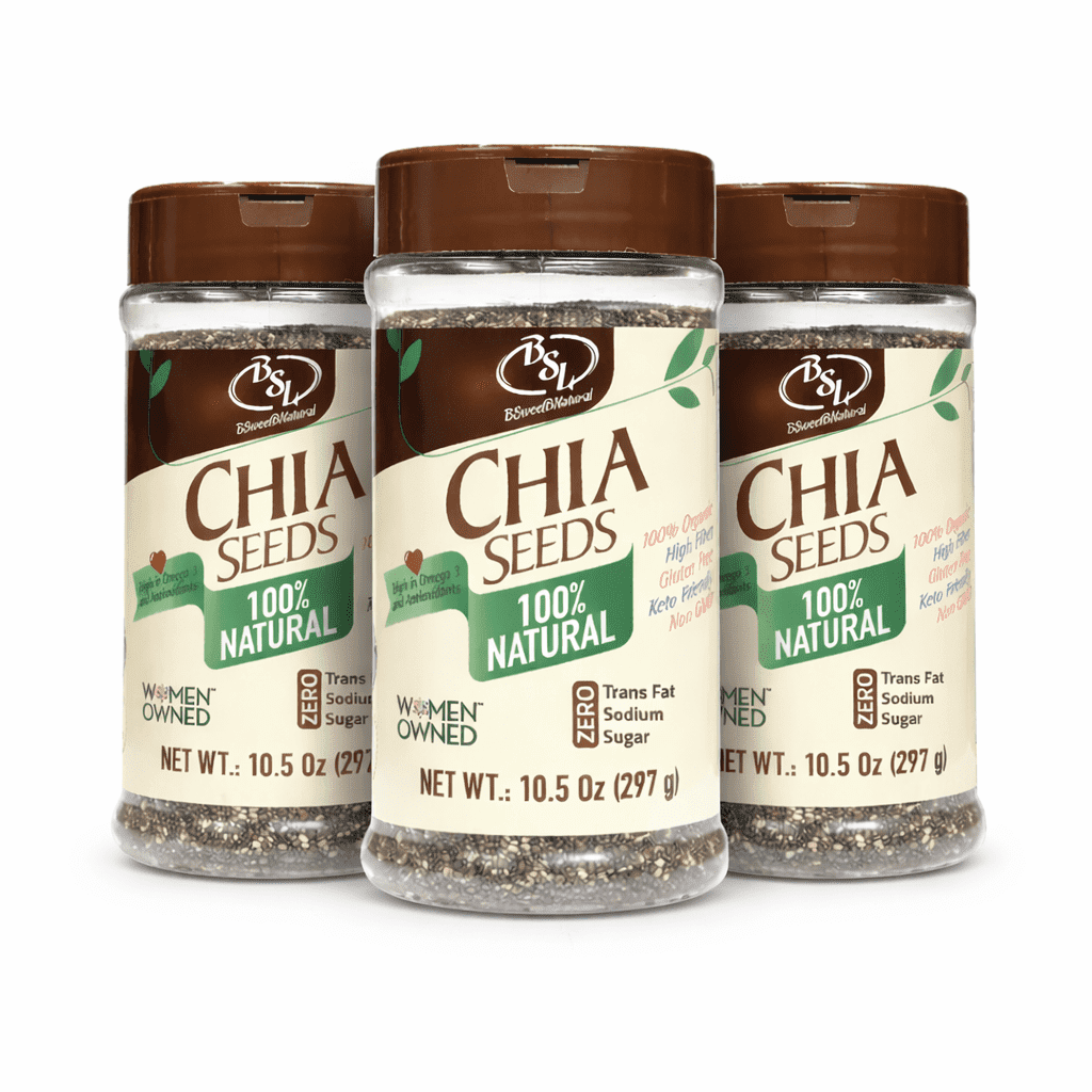 Chia Seeds Tripack (3 x 10.5 oz) – 100% Natural Chia Seeds, High Fiber Superfood, Omega 3 Rich, Keto Friendly, Non GMO, Gluten Free, Vegan Protein Seeds for Smoothies, Baking & Weight Loss
