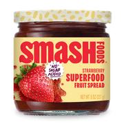 Chia Smash Strawberry Jam, No Sugar Added, Low-Calorie, Vegan (1 Jar)