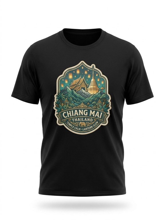 Chiang Mai Thailand Temple Graphic T-Shirt Unisex Travel Tee