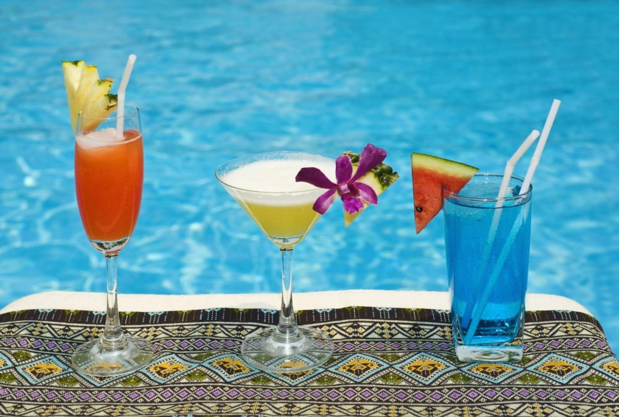 Chiang Mai Thailand Tropical Drinks By The Pool At Horizon Resort Canvas Art - Stuart Corlett Design Pics (36 x 24)