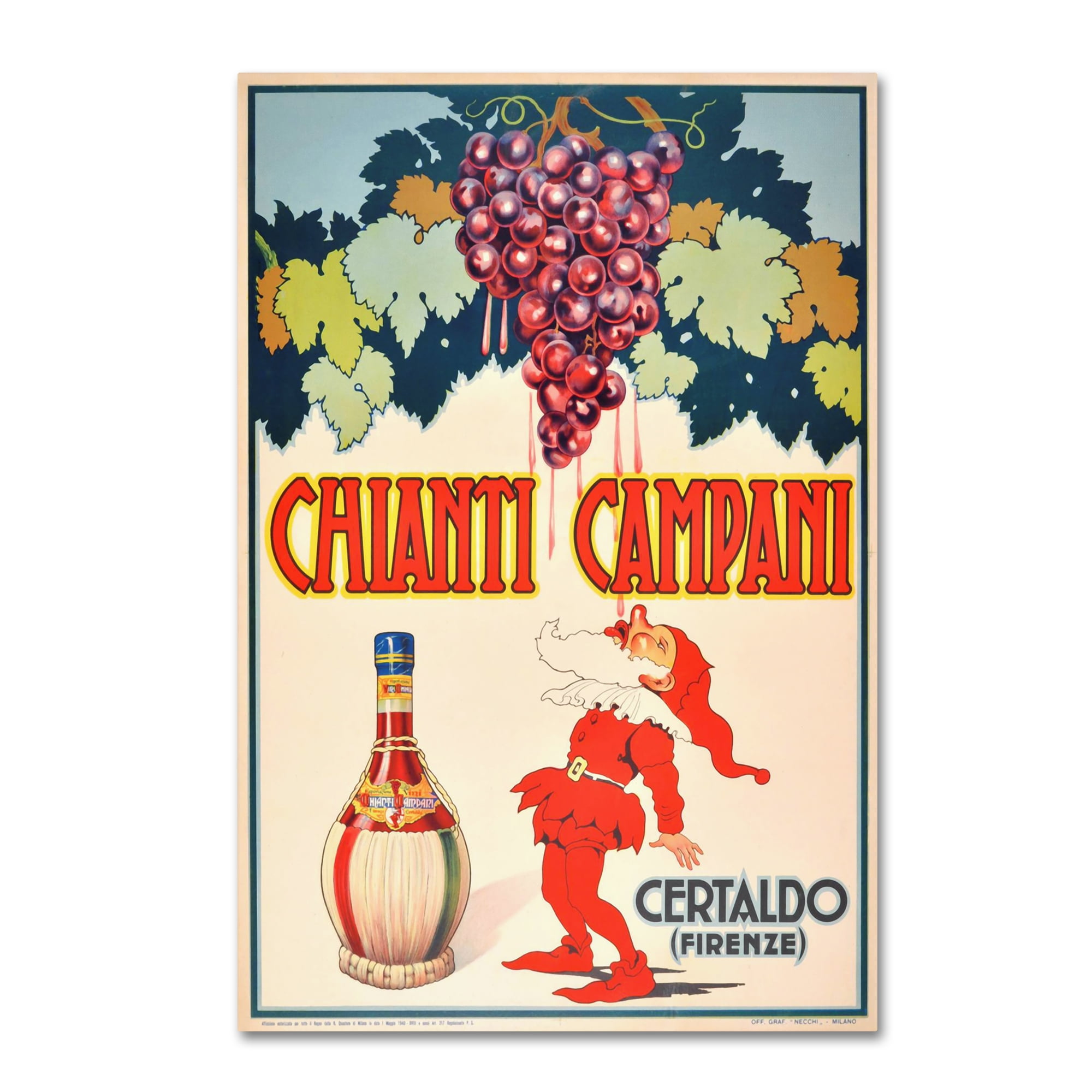 Chianti Campani Vintage Mid-Century Modern Canvas Art